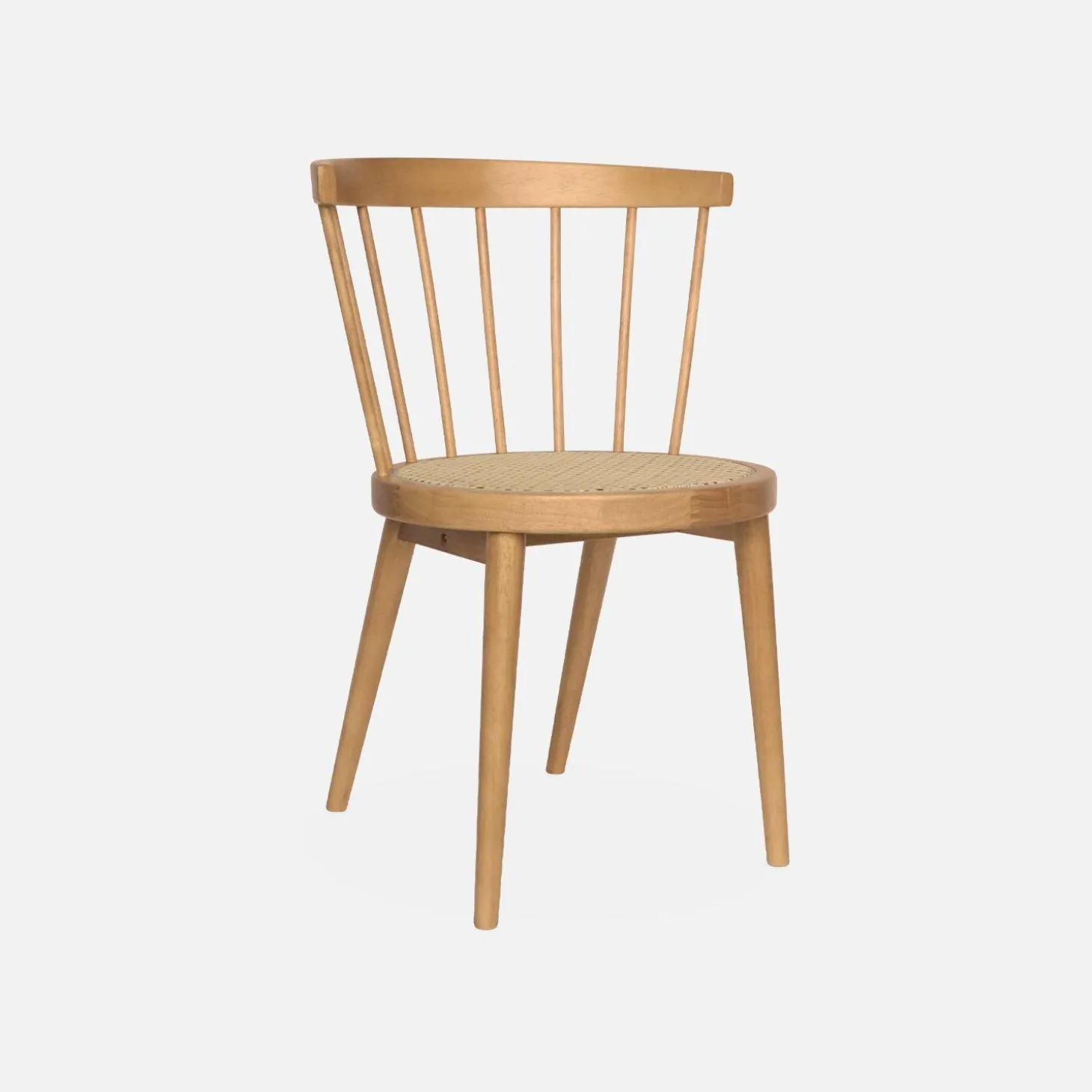 2er-Set Stühle aus Holz und Rohrgeflecht