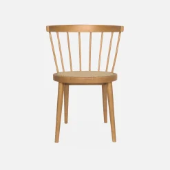 2er-Set Stühle aus Holz und Rohrgeflecht