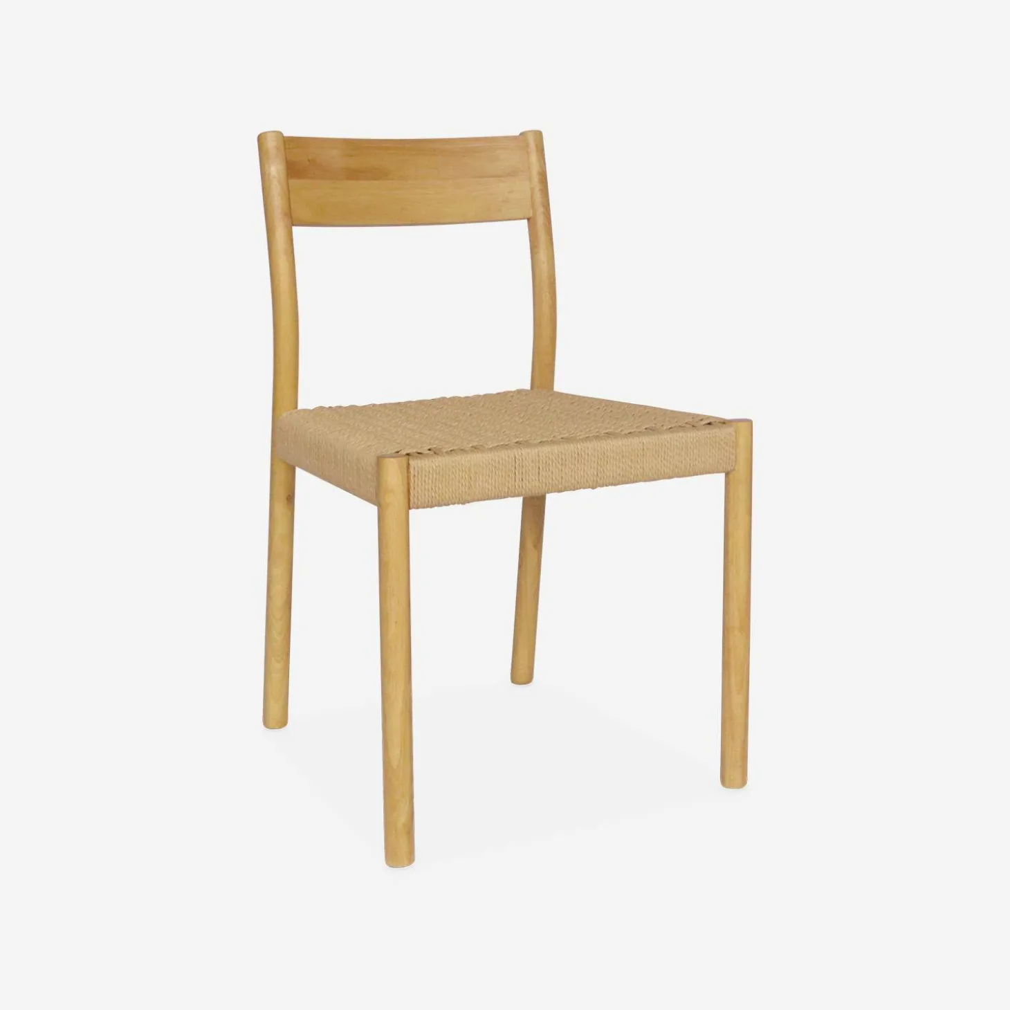 2er-Set Stühle aus Holz und Seilgeflecht