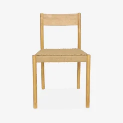 2er-Set Stühle aus Holz und Seilgeflecht