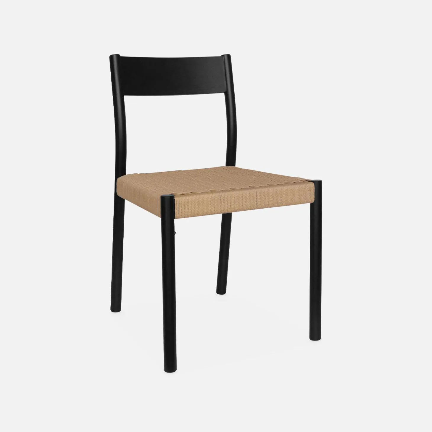 2er-Set Stühle aus Holz und Seilgeflecht