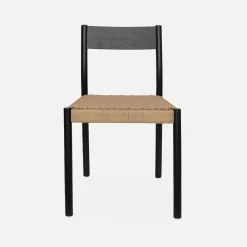 2er-Set Stühle aus Holz und Seilgeflecht