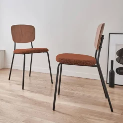 2er-Set Stühle mit strukturiertem Bouclé-Sitz