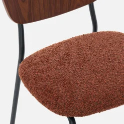 2er-Set Stühle mit strukturiertem Bouclé-Sitz