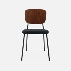 2er-Set Stühle mit strukturiertem Bouclé-Sitz