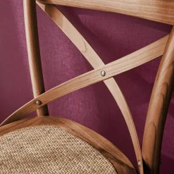 2er-Set Vintage Bistro-Barhocker aus Holz H 105 cm