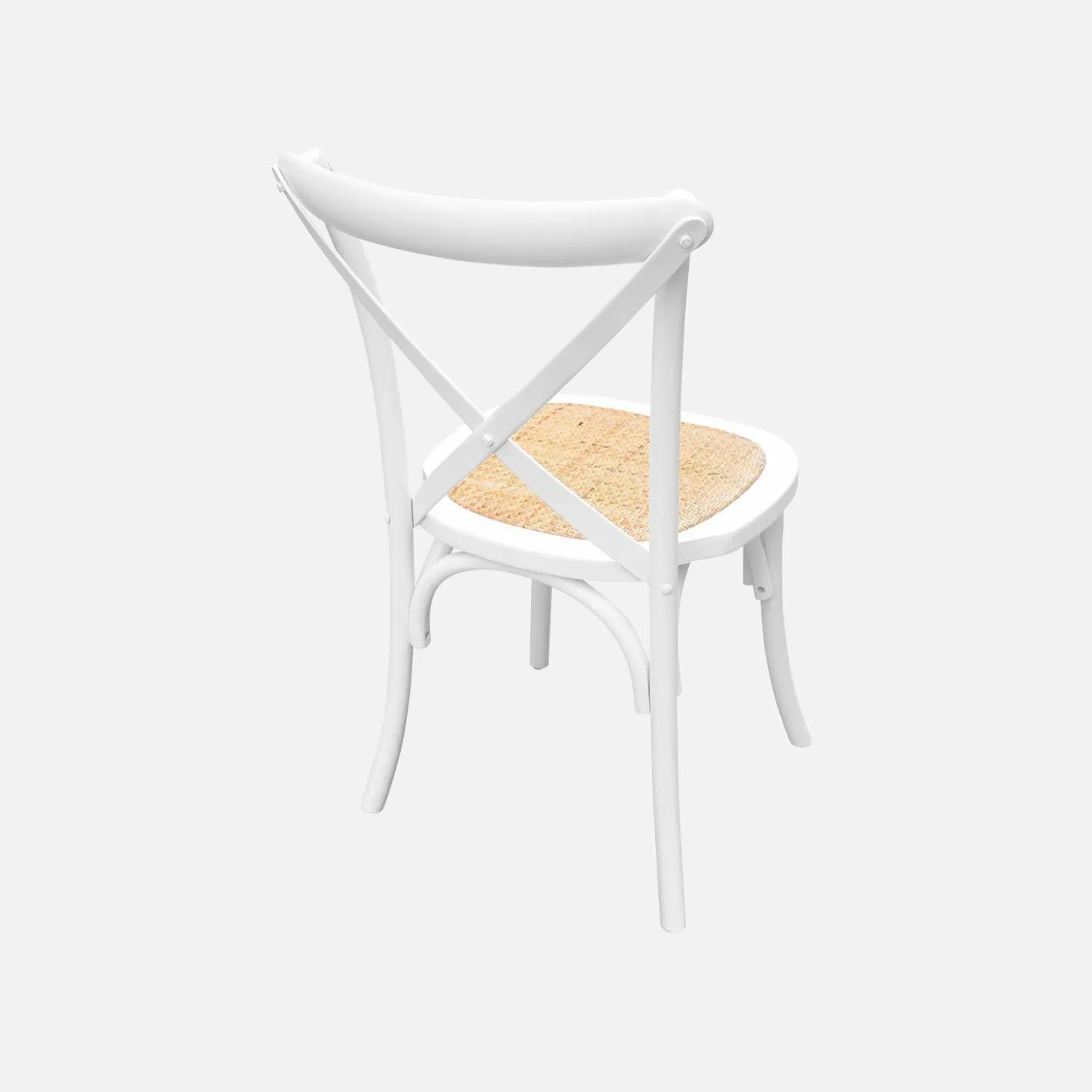 4er-Set Vintage Bistro-Stühle aus Holz mit Rattan