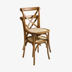 2er-Set Vintage Bistrostuhl aus Holz