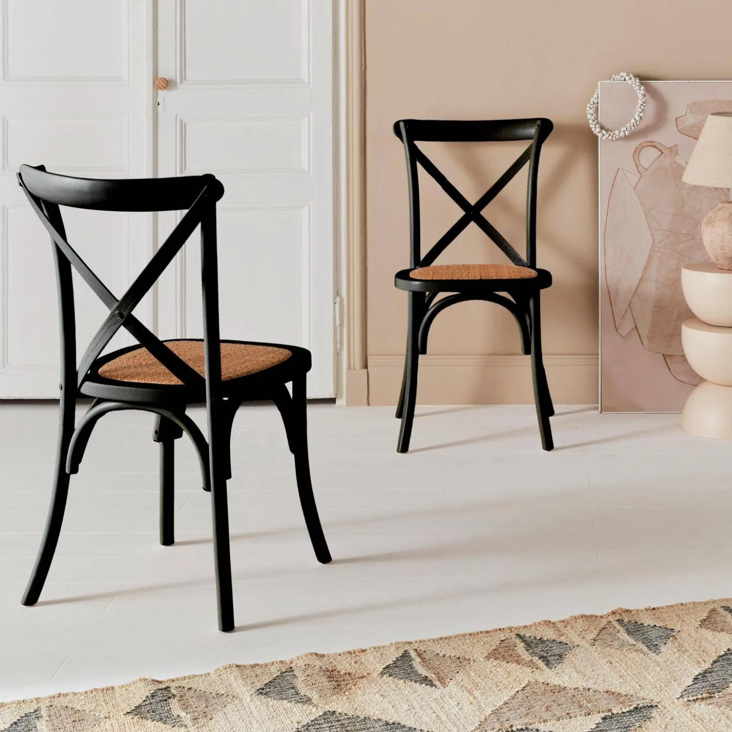 2er-Set Vintage Bistrostuhl aus Holz