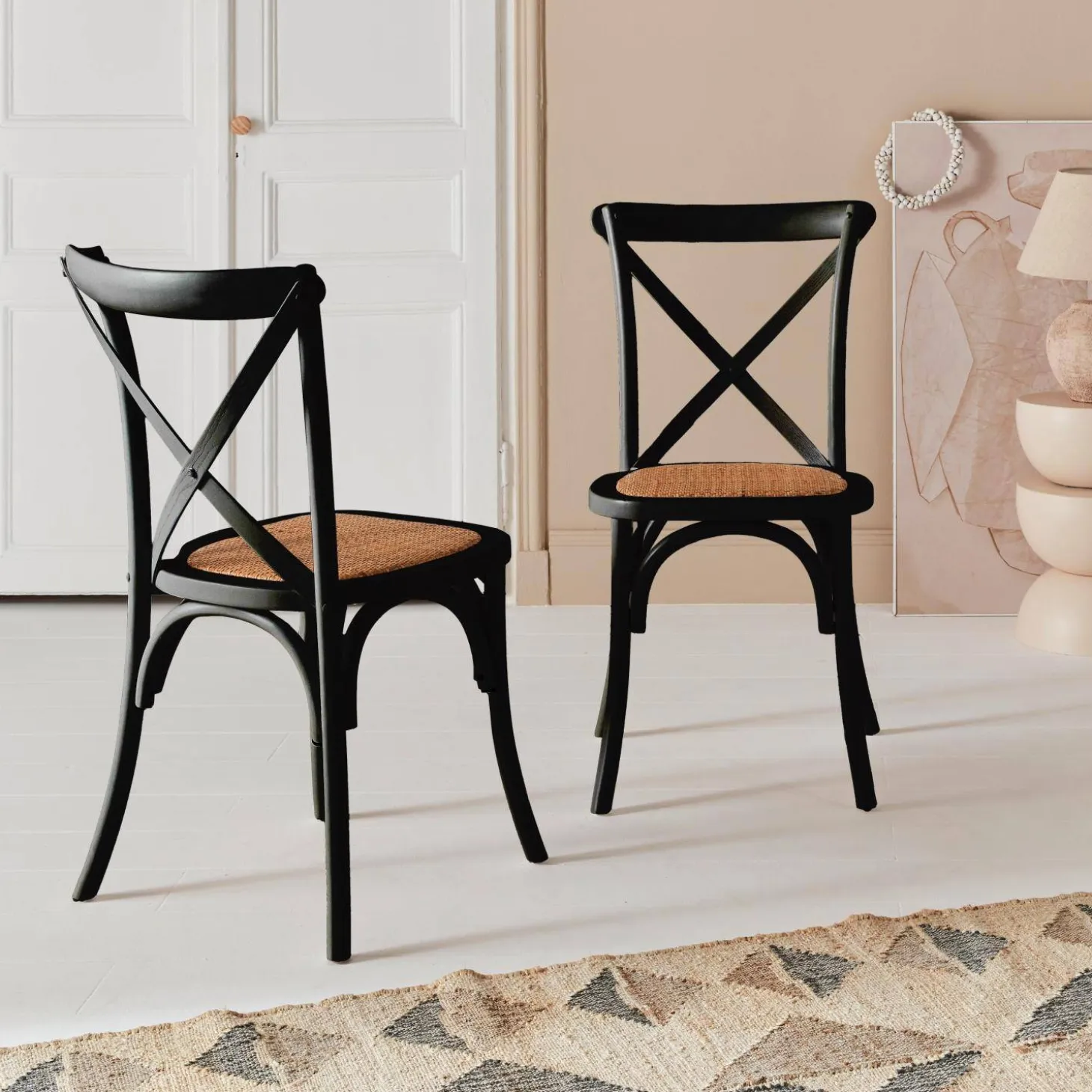 2er-Set Vintage Bistrostuhl aus Holz