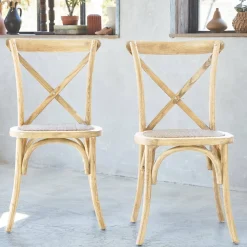 2er-Set Vintage Bistrostuhl aus Holz