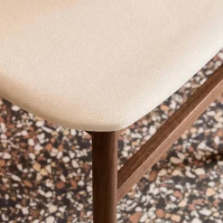 2er-Set Vintage-Stühle aus Heveaholz, Sitz mit Stoffbezug