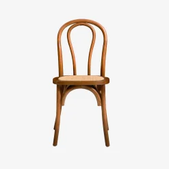 4er-Set Vintage-Stühle aus Holz und Rattan-Geflecht