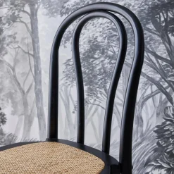 2er-Set Vintage-Stühle aus Holz und Rattan-Geflecht