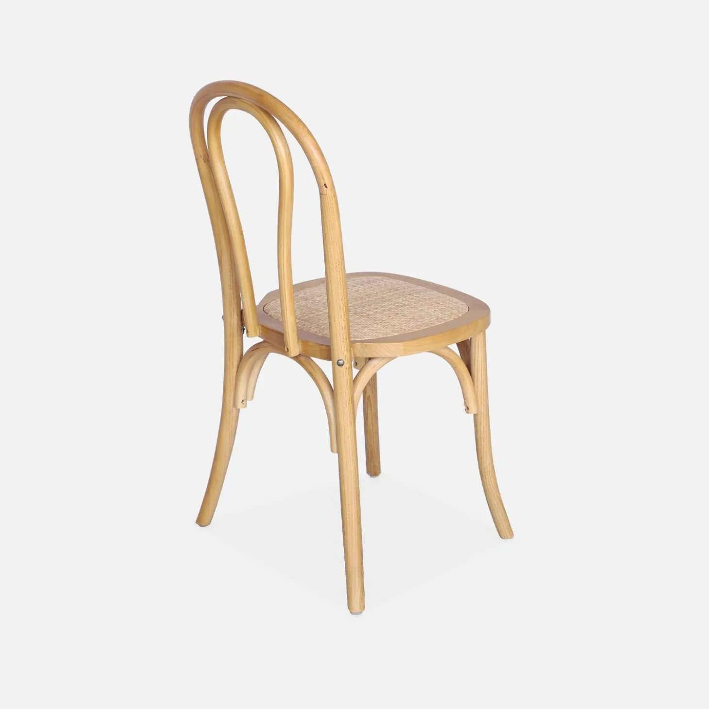 2er-Set Vintage-Stühle aus Holz und Rattan-Geflecht