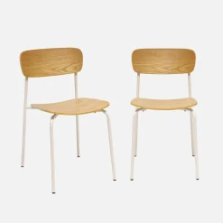 2er-Set Vintage Stühle aus Metall und Sperrholz