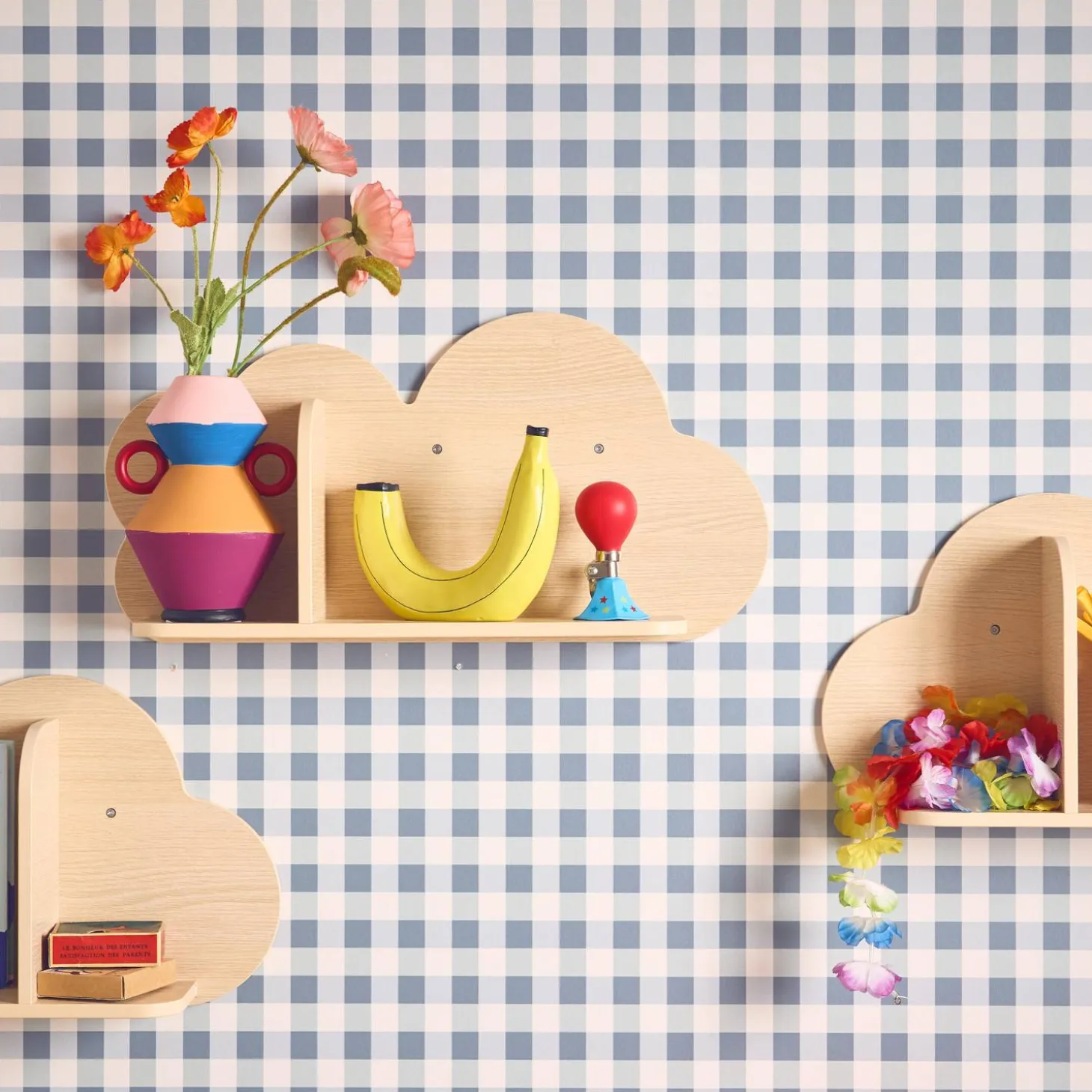 3er-Set Wandregale Wolke für Kinderzimmer
