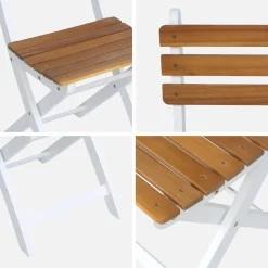 4er-Set zusammenklappbare Gartenstühle aus Akazienholz