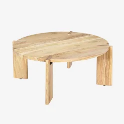 Exotischer runder Couchtisch aus Massivholz