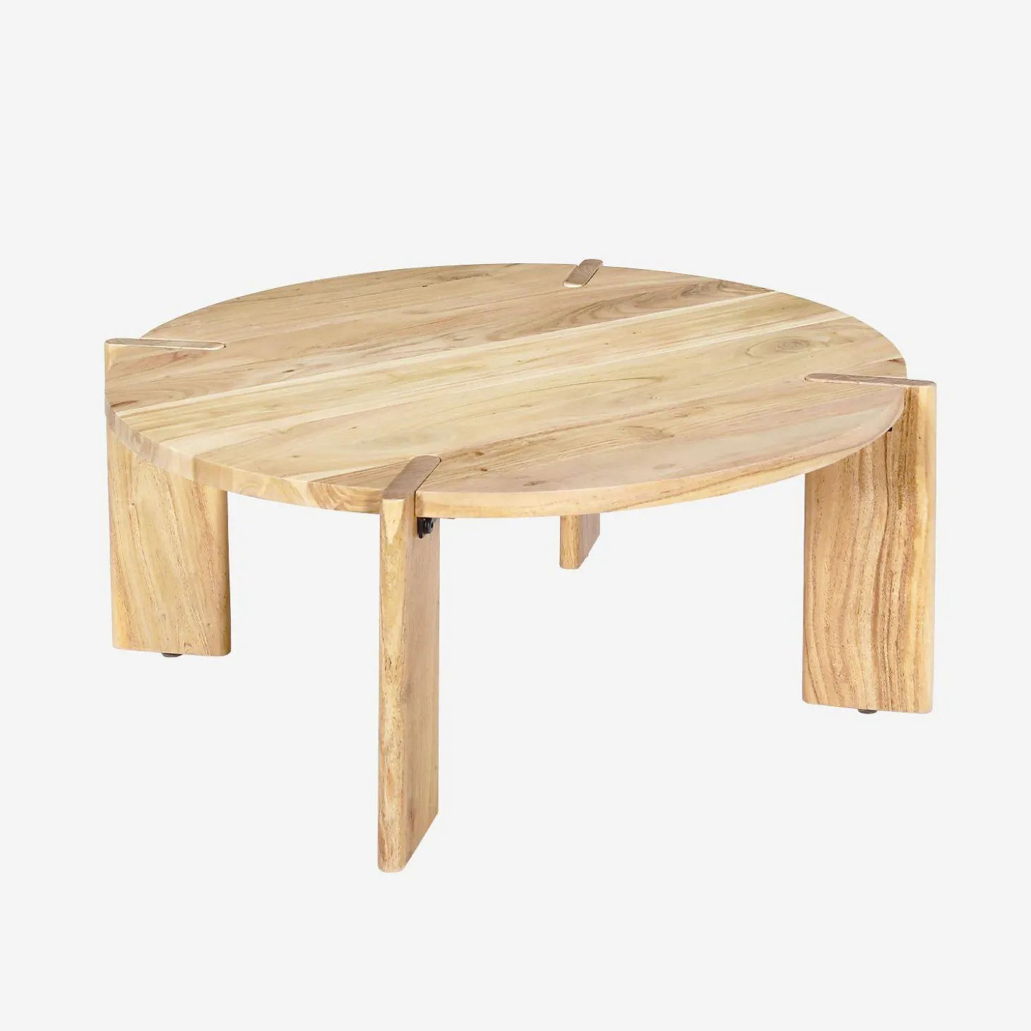 Exotischer runder Couchtisch aus Massivholz