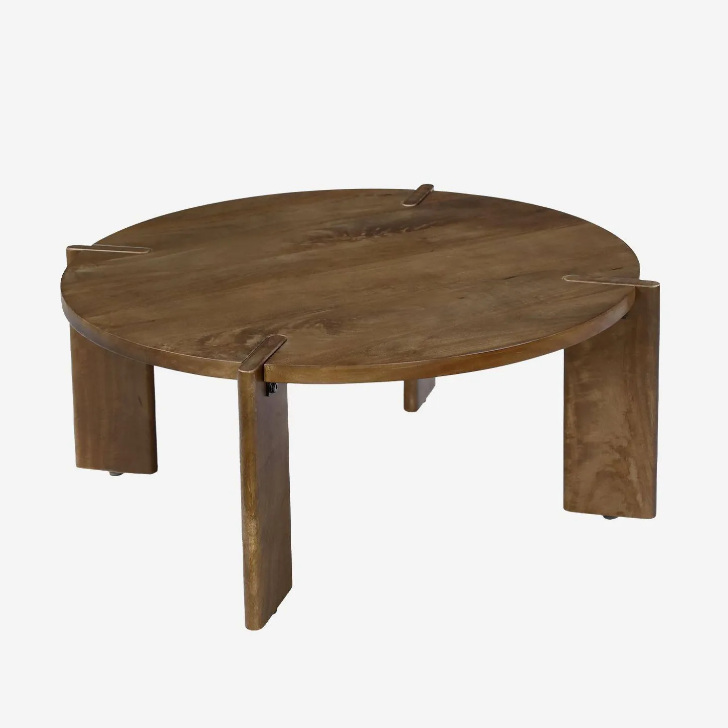 Exotischer runder Couchtisch aus Massivholz