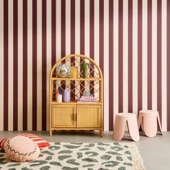 Exotisches Kinderbücherregal aus natürlichem Rattan