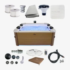 Fester Whirlpool 6 Plätze Hydromassage, 4 Kissen 160cm