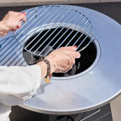 Feuerschale Grill Ø59cm schwarz mit Grillrost und Stauraum