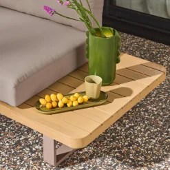 Gartenbank aus Akazienholz und Aluminium für 2 Personen