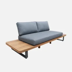 Gartenbank aus Akazienholz und Aluminium für 2 Personen