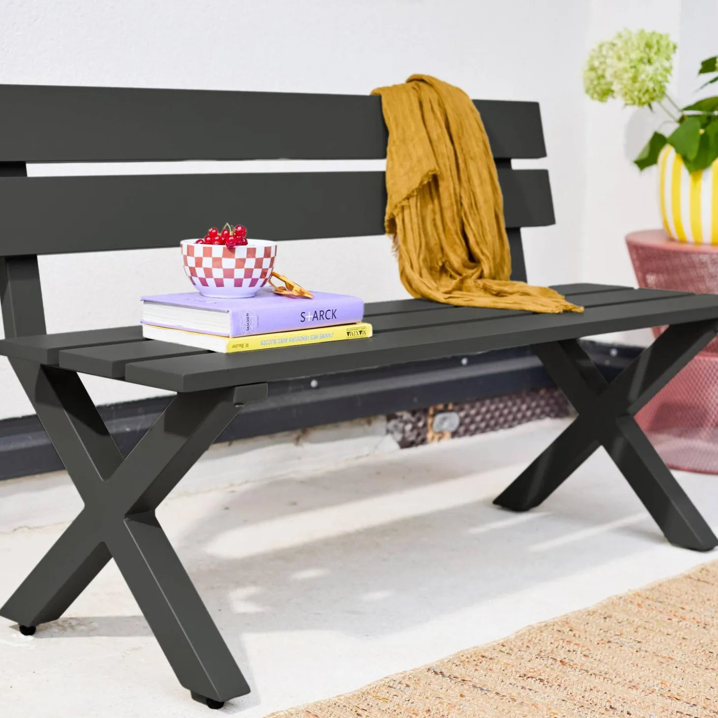 Gartenbank aus Aluminium 2-Sitzer