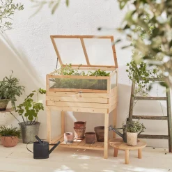 Gartenbeet mit Mini-Gewächshaus 80 x 60 x 109 cm