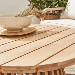 Garten-Couchtisch aus Akazienholz Ø80cm