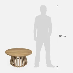 Garten-Couchtisch aus Akazienholz Ø80cm