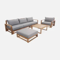 Gartengarnitur aus Holz 5 Sitze - Mendoza
