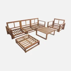 Gartengarnitur aus Holz 5 Sitze - Mendoza