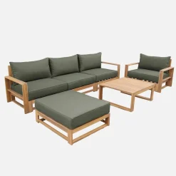 Gartengarnitur aus Holz 5 Sitze - Mendoza