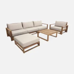 Gartengarnitur aus Holz 5 Sitze - Mendoza