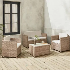 Gartengarnitur aus Polyrattan - Perugia - 4 Sitze