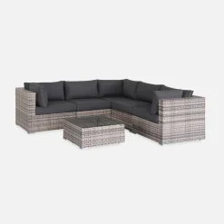 Gartengarnitur aus Polyrattan - 5 Plätze