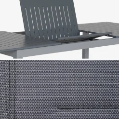 Gartengarnitur mit ausziehbarem Tisch, 8 Personen