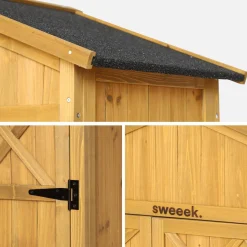 Gartenhaus 105 cm aus Tannenholz, 6 Stauräume