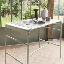 Garten-Hochtisch aus Stahl 4 Personen 120 x 70cm x 95 cm