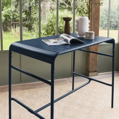 Garten-Hochtisch aus Stahl 4 Personen 120 x 70cm x 95 cm