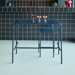 Garten-Hochtisch aus Stahl 4 Personen 120 x 70cm x 95 cm