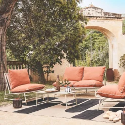 Gartenlounge aus Stahl und Textilene für 4 Personen