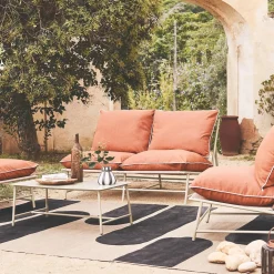 Gartenlounge aus Stahl und Textilene für 4 Personen