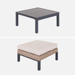 Gartenlounge-Set Aluminium und Polyrattan, 5 Sitzplätze