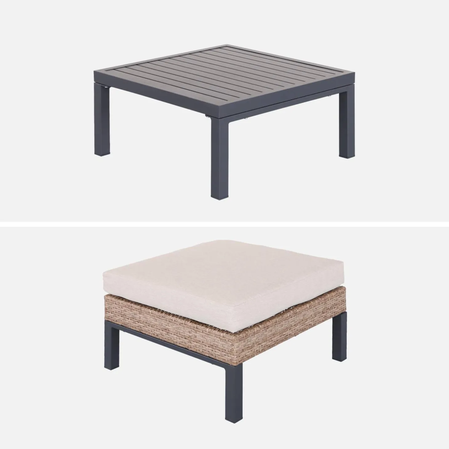 Gartenlounge-Set Aluminium und Polyrattan, 5 Sitzplätze