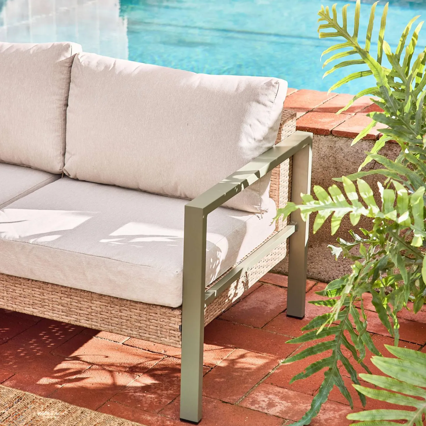 Gartenlounge-Set Aluminium und Polyrattan, 5 Sitzplätze